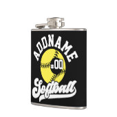 Gepersonaliseerde Softball Speler VOEG NAAM TOE Re Heupfles (Links)