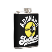 Gepersonaliseerde Softball Speler VOEG NAAM TOE Re Heupfles (Rechts)