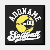 Gepersonaliseerde Softball Speler VOEG NAAM TOE Re Magneet (Voorkant)