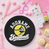 Gepersonaliseerde Softball Speler VOEG NAAM TOE Re Papieren Bordje (Feest)