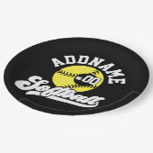 Gepersonaliseerde Softball Speler VOEG NAAM TOE Re Papieren Bordje (Gekanteld)