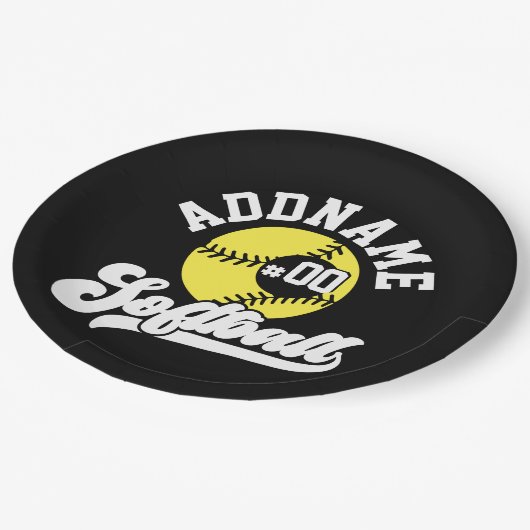 Gepersonaliseerde Softball Speler VOEG NAAM TOE Re Papieren Bordje (Gekanteld)