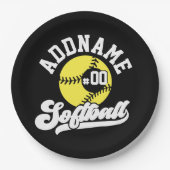 Gepersonaliseerde Softball Speler VOEG NAAM TOE Re Papieren Bordje (Voorkant)