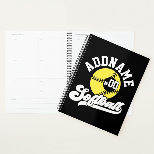 Gepersonaliseerde Softball Speler VOEG NAAM TOE Re Planner (Display)