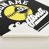 Gepersonaliseerde Softball Speler VOEG NAAM TOE Re Sherpa Deken (3/4)