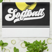 Gepersonaliseerde Softball Speler VOEG NAAM TOE Re Theedoek (Gevouwen)