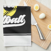 Gepersonaliseerde Softball Speler VOEG NAAM TOE Re Theedoek (Quarter Fold)