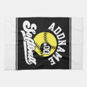 Gepersonaliseerde Softball Speler VOEG NAAM TOE Re Theedoek (Horizontaal)