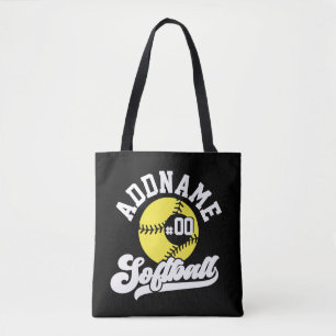 Gepersonaliseerde Softball Speler VOEG NAAM TOE Re Tote Bag