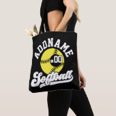 Gepersonaliseerde Softball Speler VOEG NAAM TOE Re Tote Bag (Dichtbij)