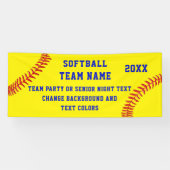 Gepersonaliseerde Softball Team Banners met Jouw t (Horizontaal)