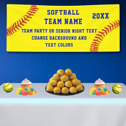 Gepersonaliseerde Softball Team Banners met Jouw t
