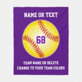 Gepersonaliseerde Softball Team geeft Jouw tekst, Fleece Deken (Voorkant)