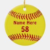 Gepersonaliseerde Softball-versieringen, uw FOTO,  Keramisch Ornament (Achterkant)