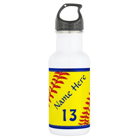 Gepersonaliseerde Softball-waterflessen Waterfles (Voorkant)