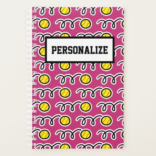 Gepersonaliseerde softbalspeler en coach planner (Voorkant)