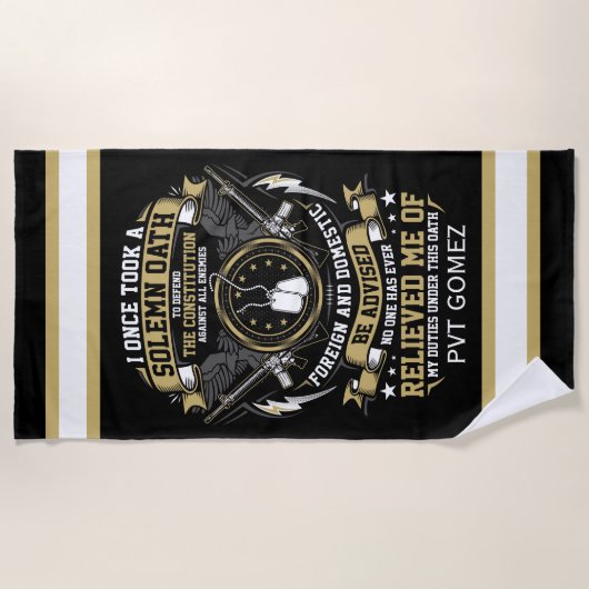 Gepersonaliseerde soldateneed strandlaken (Voorkant)