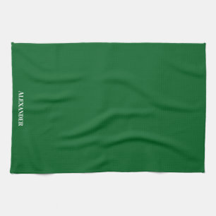Gepersonaliseerde Solid Green Plain Solid White Sc Theedoek
