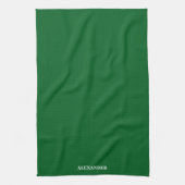 Gepersonaliseerde Solid Green Plain Solid White Sc Theedoek (Verticaal)