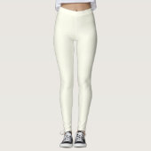 Gepersonaliseerde Solid Ivory kleur Leggings (Voorkant)