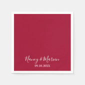 Gepersonaliseerde Solid Ruby 40th Jubileum Party Servet (Voorkant)