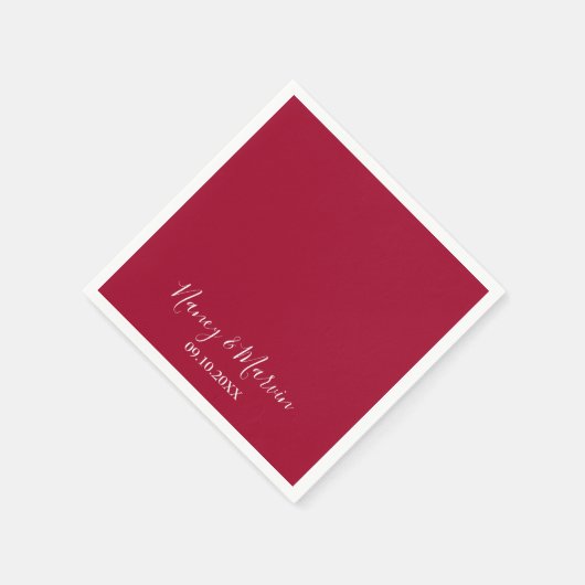 Gepersonaliseerde Solid Ruby 40th Jubileum Party Servet (Hoek)