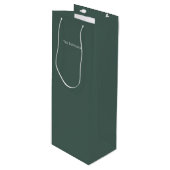 Gepersonaliseerde Solid Sage Green Minimalistische Wijn Cadeautas (Voorkant Gekanteld)