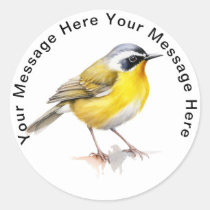 Gepersonaliseerde SongBird Stickers Gewone gele ke
