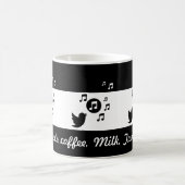 Gepersonaliseerde Songbird Zwart-wit Koffiemok (Center)