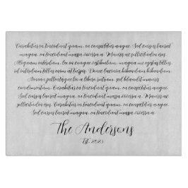 Gepersonaliseerde Songtekst Glas Charcuterie Board Snijplank