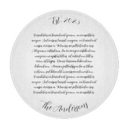 Gepersonaliseerde Songtekst Glas Charcuterie Board Snijplank