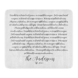 Gepersonaliseerde Songtekst Glas Charcuterie Board Snijplank