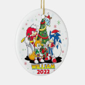 Gepersonaliseerde Sonic Ornament, Kerstmis 2022 Keramisch Ornament (Rechts)