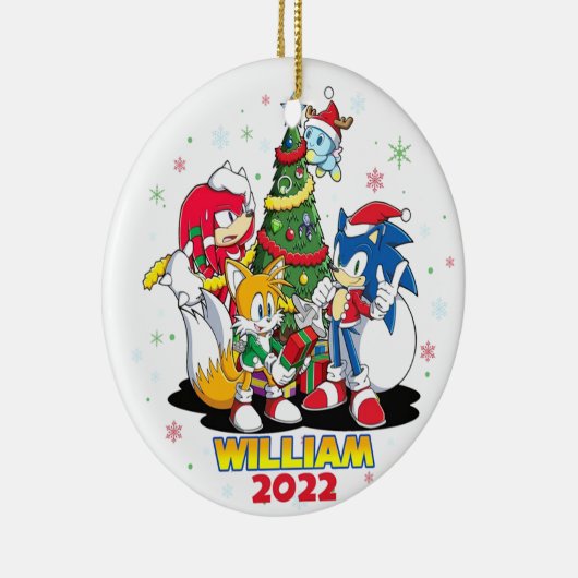 Gepersonaliseerde Sonic Ornament, Kerstmis 2022 Keramisch Ornament (Rechts)