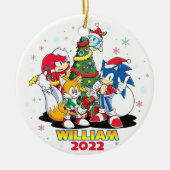 Gepersonaliseerde Sonic Ornament, Kerstmis 2022 Keramisch Ornament (Voorkant)