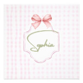 Gepersonaliseerde Sophia Baby Girl Nursery Bow & G Foto Afdruk (Voorkant)