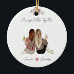 Gepersonaliseerde Soul Sister Keramisch Ornament<br><div class="desc">Ik kan alles aanpassen, van haarkleur tot kledingstijl voor uw product. Als je aanpassingen wilt, vertel het me dan, en het is gratis. Het gepersonaliseerde Soul Sister Ceramic Ornament is een prachtig en doordacht geschenk dat de unieke en speciale band tussen naaste vrienden en zussen viert. Dit ornament is gemaakt...</div>