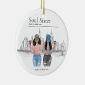 Gepersonaliseerde Soul Sister-kerstcadeaus Keramisch Ornament (Rechts)