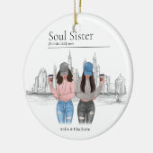 Gepersonaliseerde Soul Sister-kerstcadeaus Keramisch Ornament (Links)