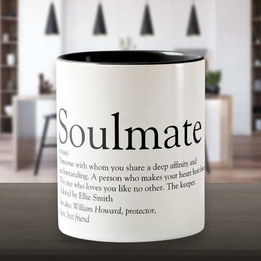Gepersonaliseerde Soulmate Definitie Tweekleurige Koffiemok