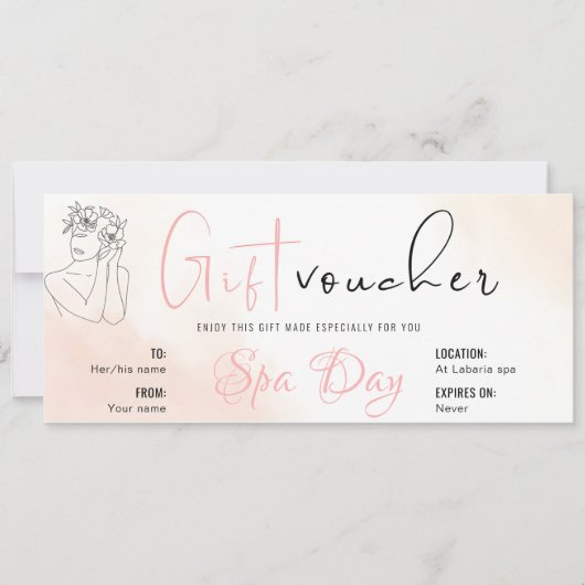Gepersonaliseerde Spa Day Voucher Cadeaubonnen Kaart (Voorkant)