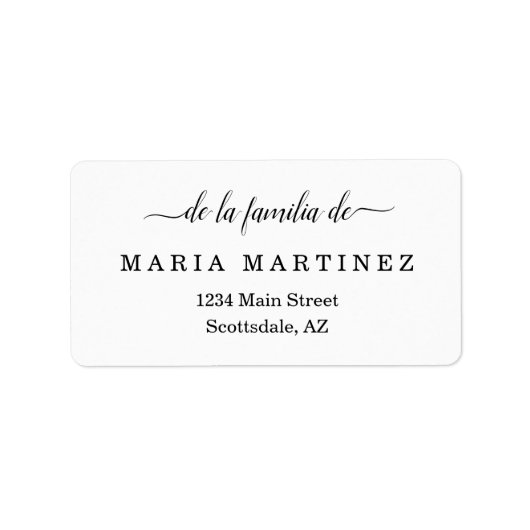 Gepersonaliseerde Spaanse begrafenis retour adresl Etiket (Voorkant)