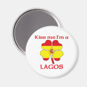 Gepersonaliseerde Spaanse Kiss Me Ik Ben Lagos Magneet (Voorkant / Achterkant)
