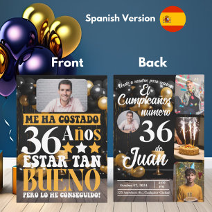 Gepersonaliseerde Spaanse verjaardag Custom Age Ve Kaart