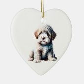 Gepersonaliseerde Spaanse Water Dog Puppy Keramisch Ornament (Rechts)