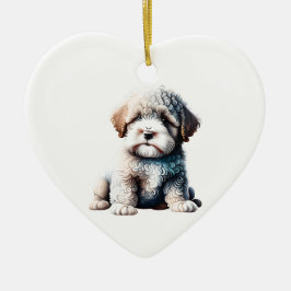 Gepersonaliseerde Spaanse Water Dog Puppy Keramisch Ornament