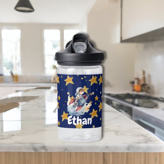 Gepersonaliseerde Space Adventure Waterfles voor k