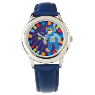Gepersonaliseerde Space Age Happy Birthday Horloge