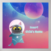 Gepersonaliseerde Space Cat Poster (Voorkant)