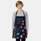 Gepersonaliseerde Space-Theme Galactic Chef Childs Schort (Gedragen)